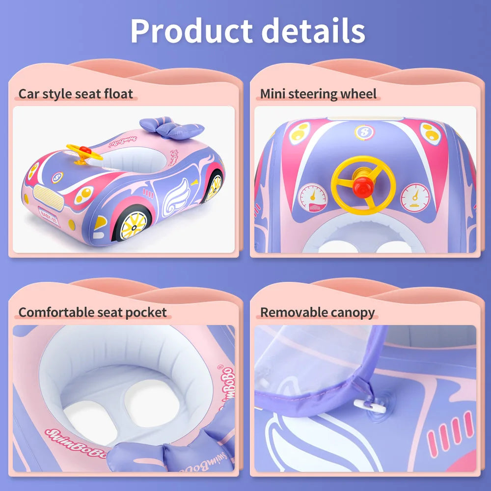 Bébé Flottant Gonflable avec Pare-Soleil