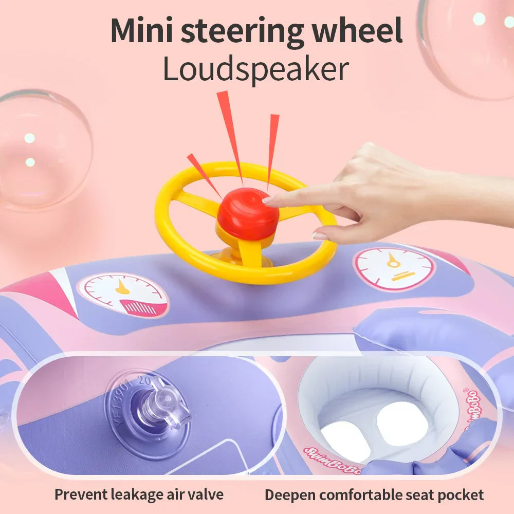 Bébé Flottant Gonflable avec Pare-Soleil