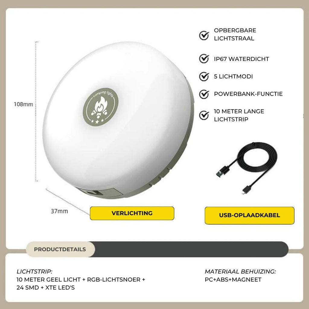 Éclairage Extérieur LED Rechargeable et Étanche