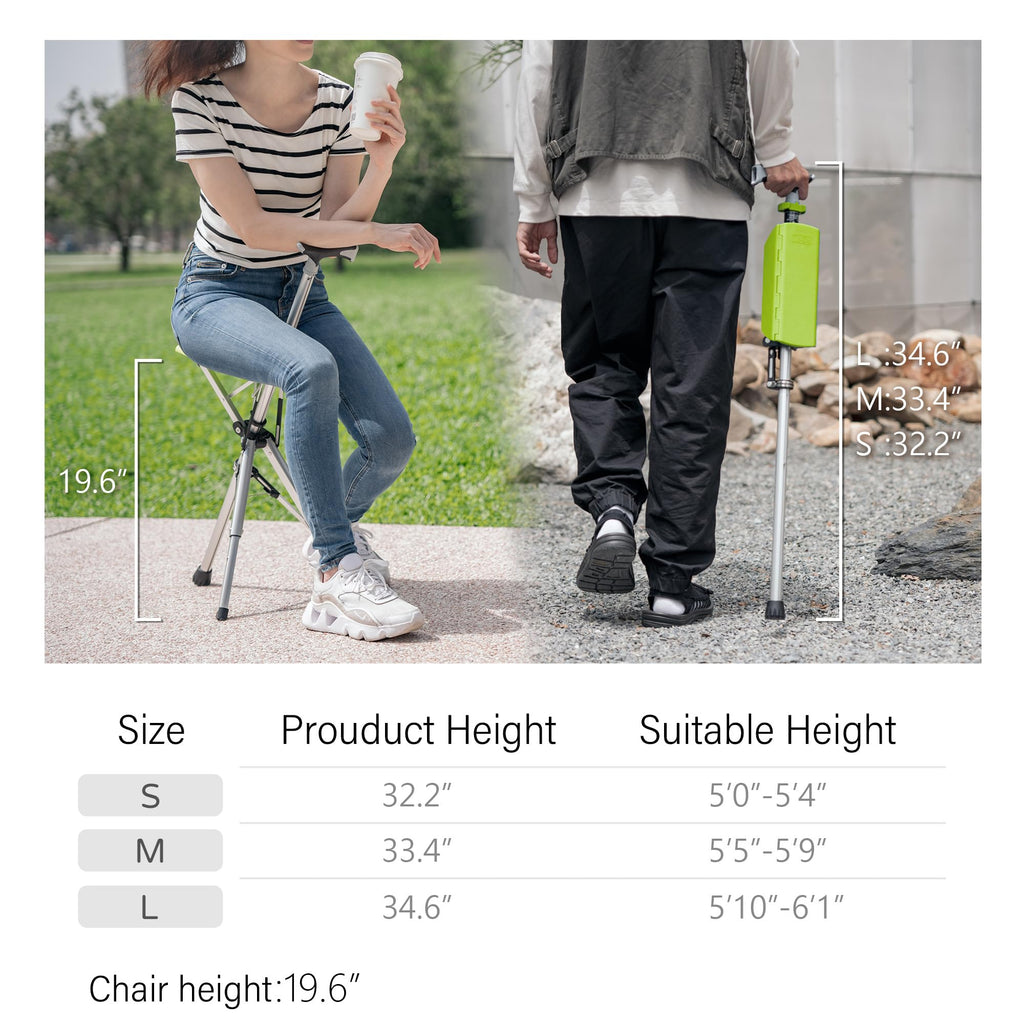 CrutchSeat - Siège pliable pour le confort - léger et portable