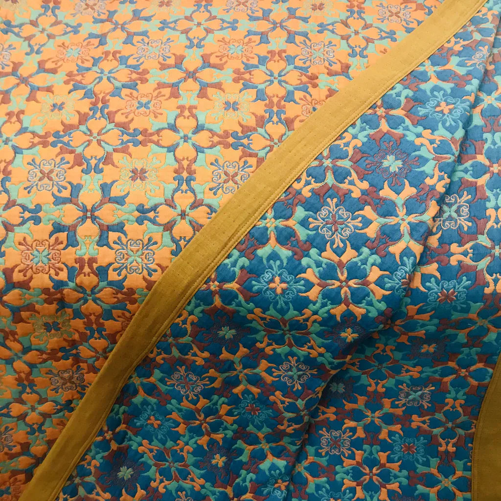 Couette en Coton à Six Couches Orange & Bleu - TerraLoom