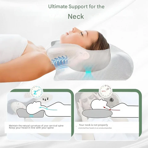 Skanto | Coussin Orthopédique | Soutien Ergonomique pour le Cou et le Dos | Mousse à Mémoire
