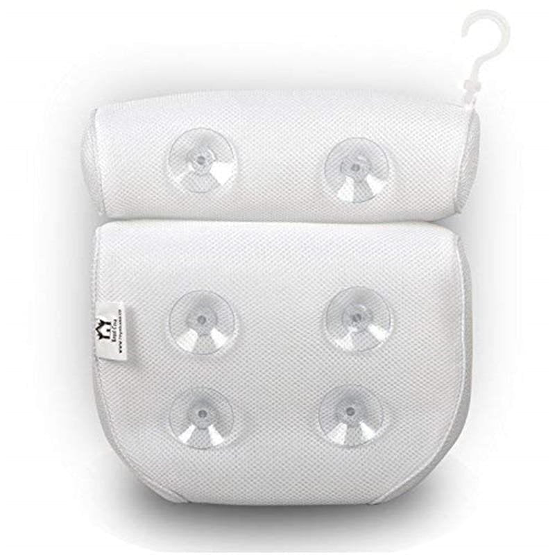 Coussin de bain orthopédique - Coussin de tête de baignoire respirant en tissu maillé 3D avec ventouses