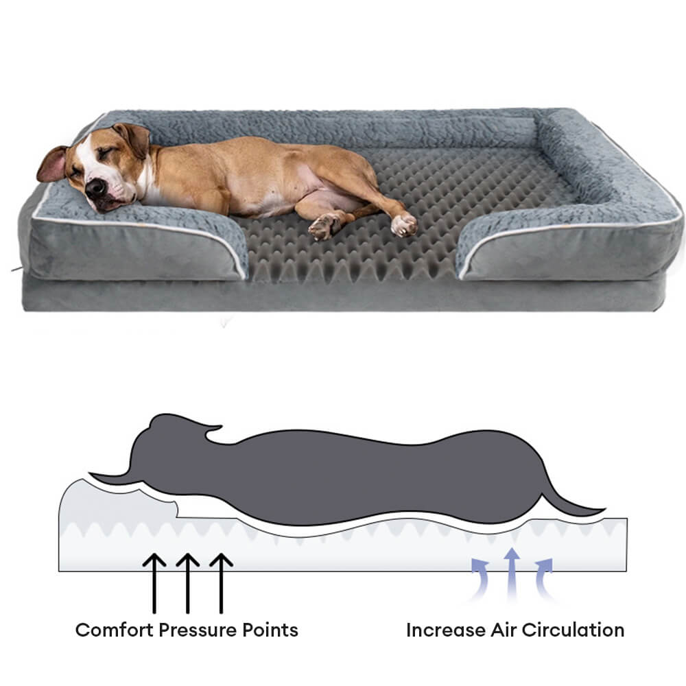Lit Orthopédique Imperméable pour Chien avec Soutien Articulaire Ultime