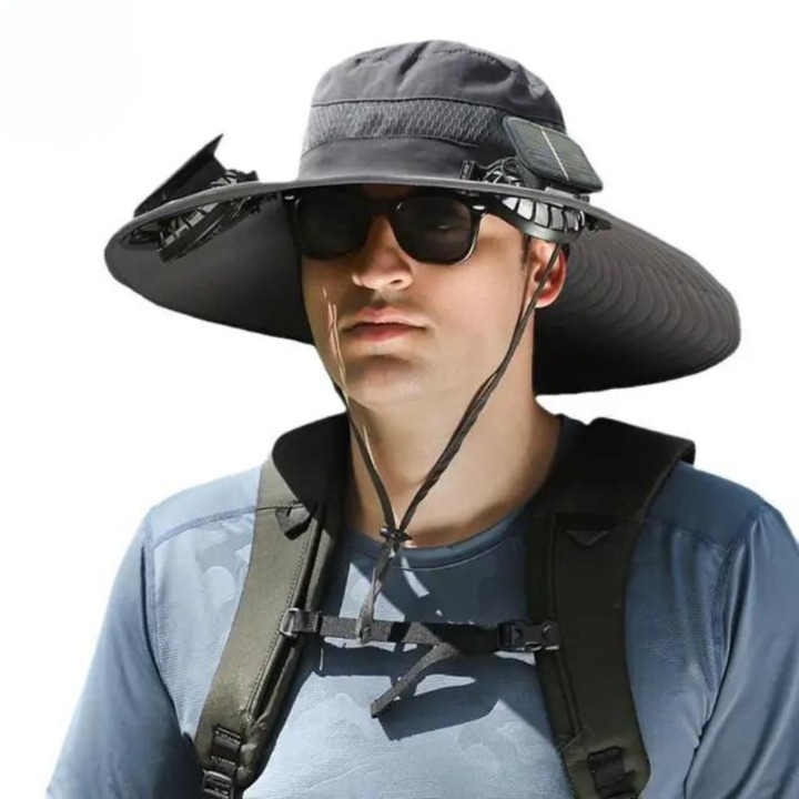 Chapeau de soleil extérieur avec ventilateur solaire intégré – CoolBreeze Solar