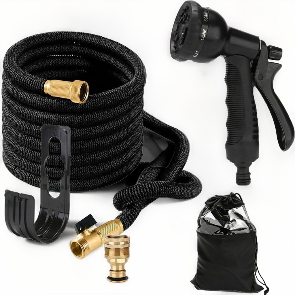 Tuyau de Jardin Extensible avec Pistolet Pulvérisateur - Flexible et Anti-Coudes