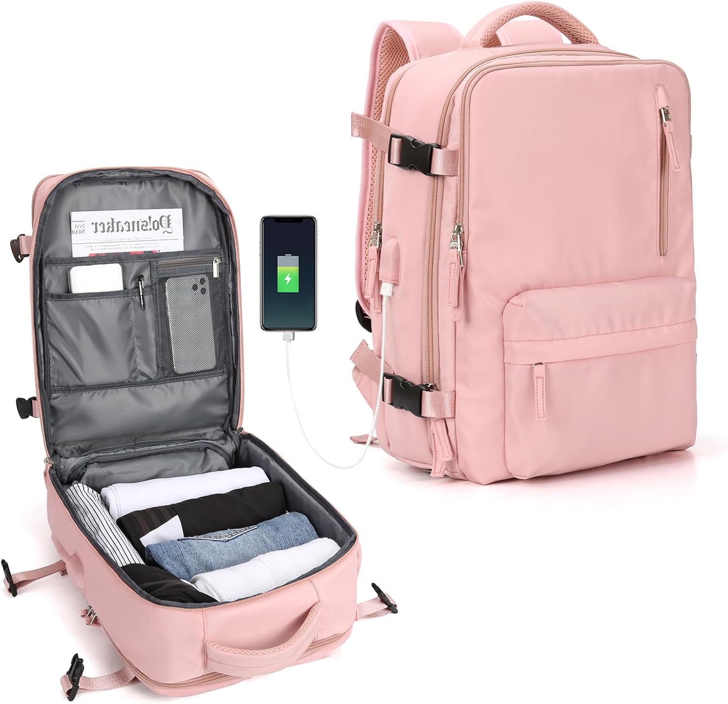 Sac à dos pour ordinateur portable à plusieurs compartiments avec bandoulière réglable