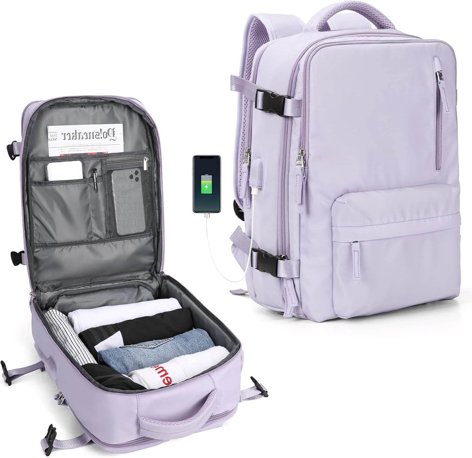 Sac à dos pour ordinateur portable à plusieurs compartiments avec bandoulière réglable
