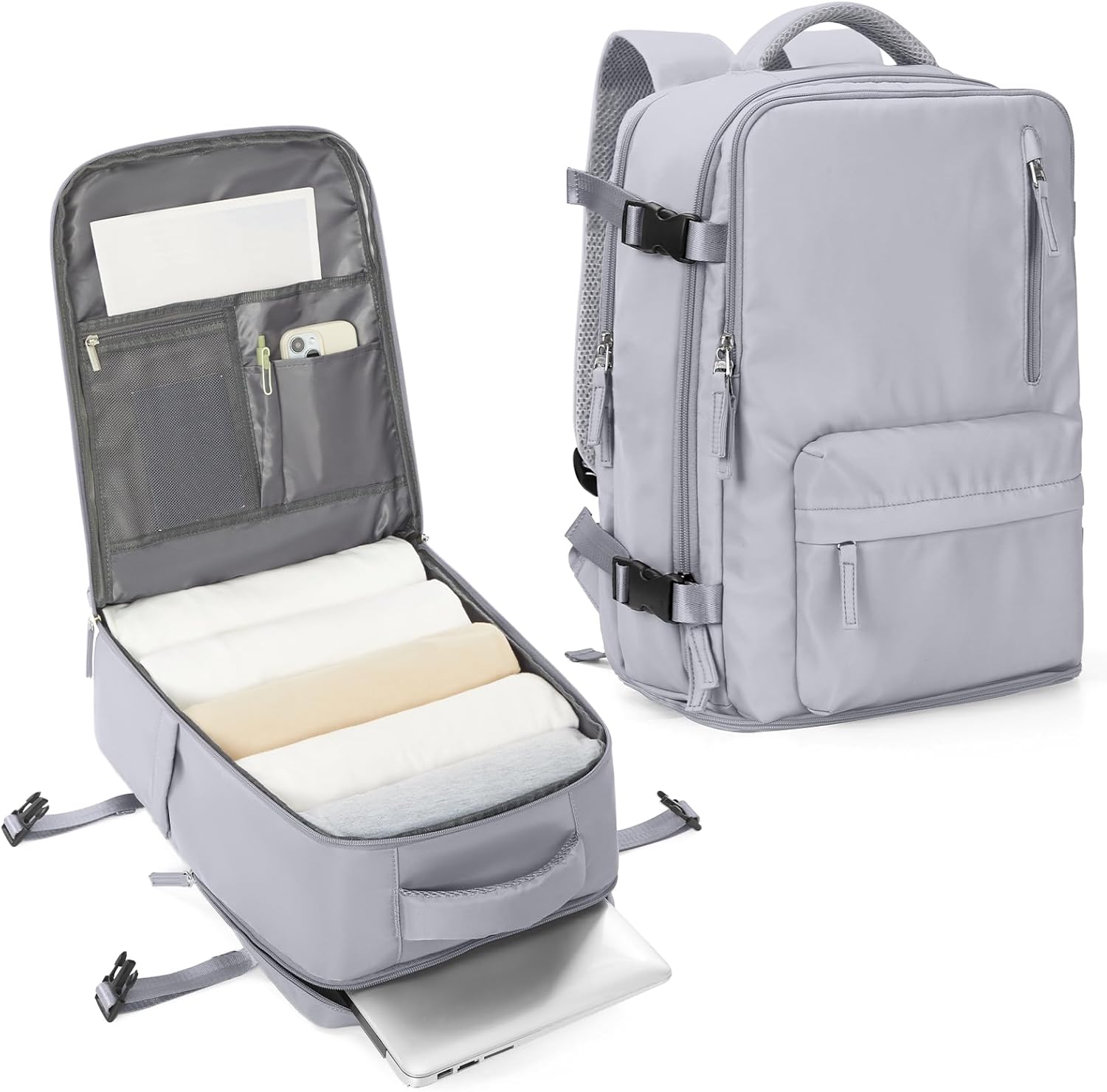 Sac à dos pour ordinateur portable à plusieurs compartiments avec bandoulière réglable