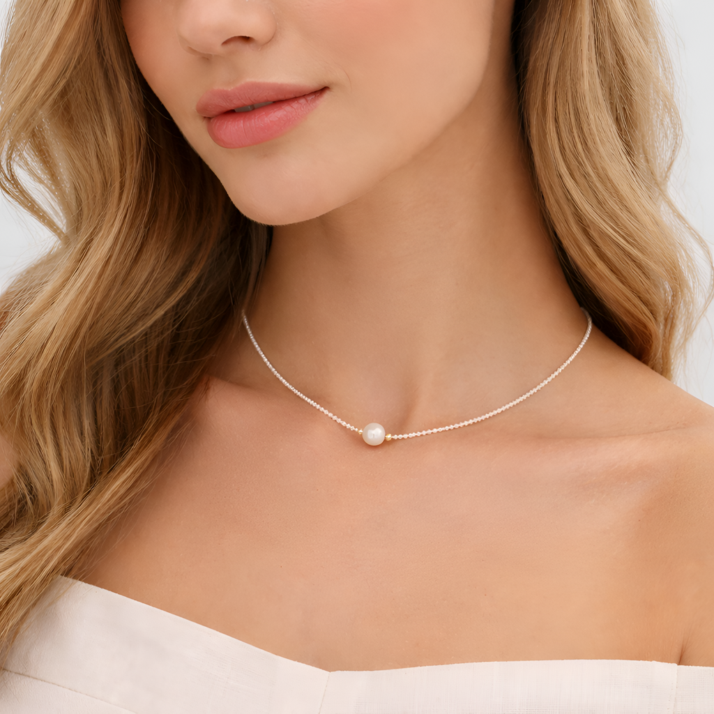 Myles - Collier classique à pendentif en perle