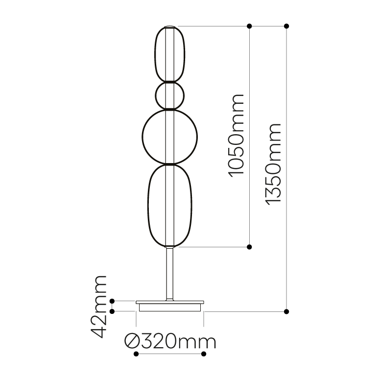 Lampe sur pied élégante avec verre coloré