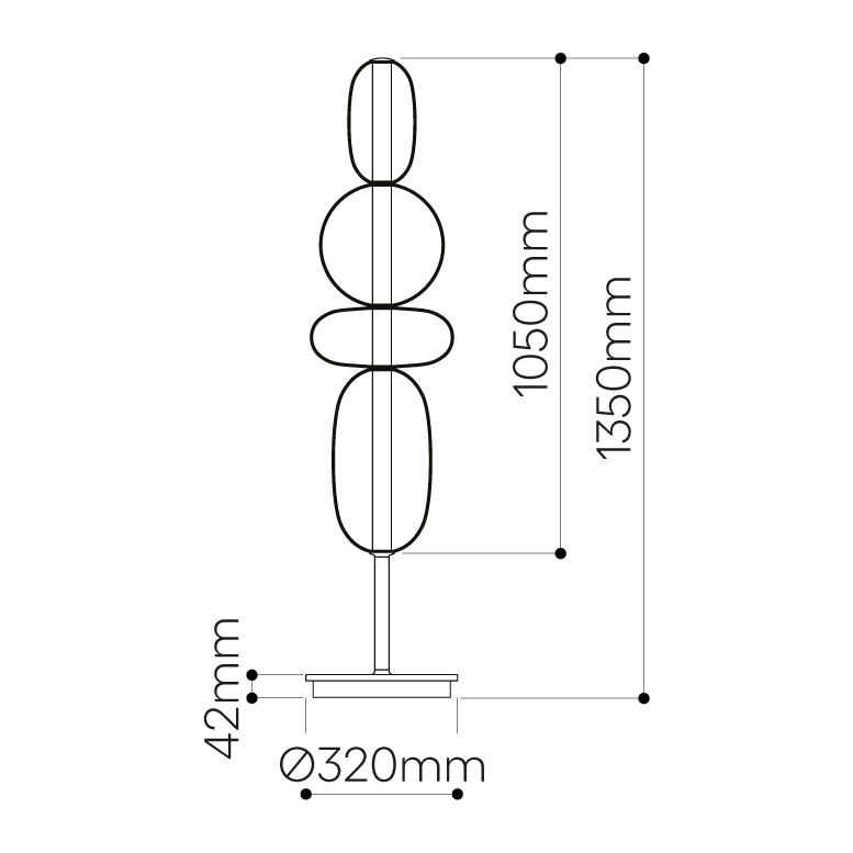 Lampe sur pied élégante avec verre coloré