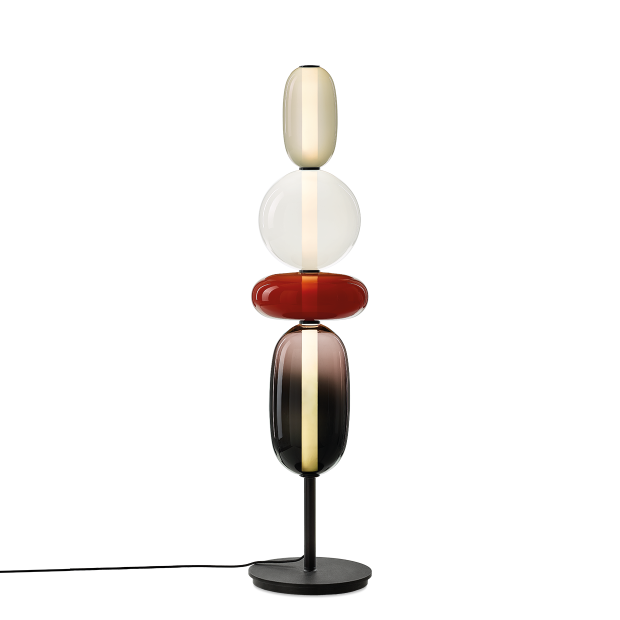 Lampe sur pied élégante avec verre coloré