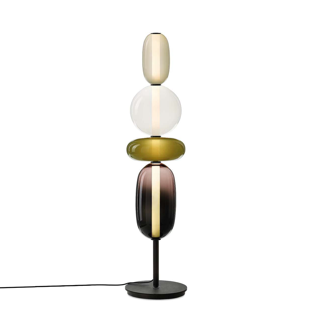 Lampe sur pied élégante avec verre coloré