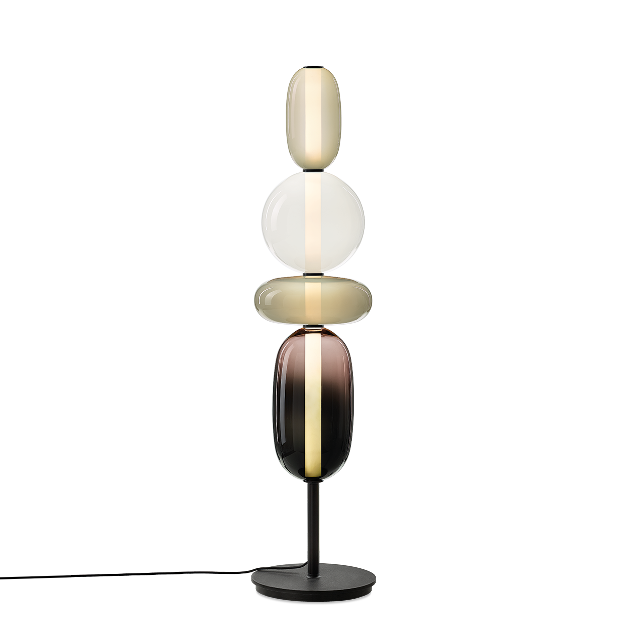 Lampe sur pied élégante avec verre coloré