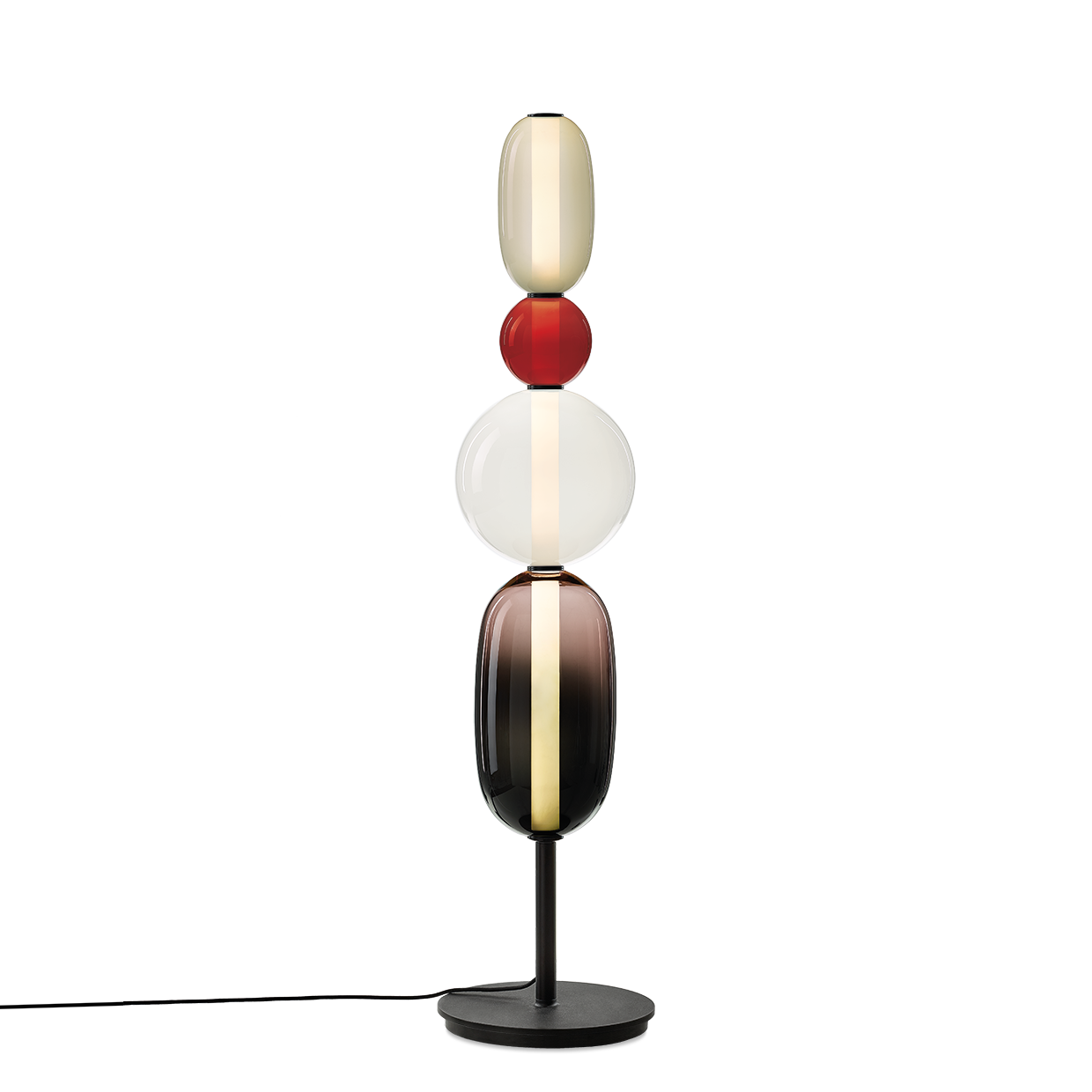 Lampe sur pied élégante avec verre coloré