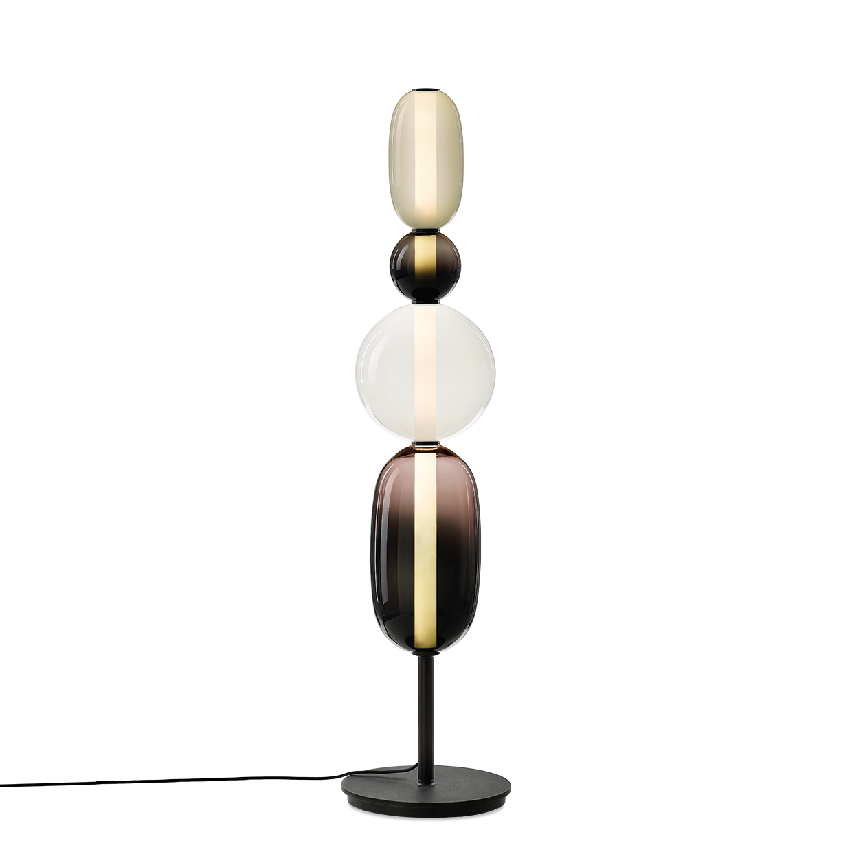 Lampe sur pied élégante avec verre coloré