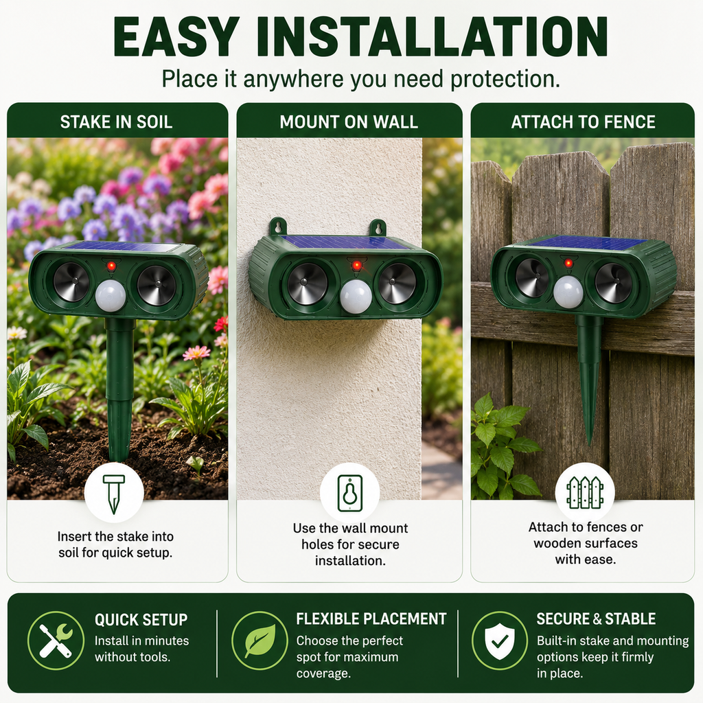 PESTWARD – Dissuasion Animale Solaire par Détection de Mouvement pour une Protection Humaine du Jardin