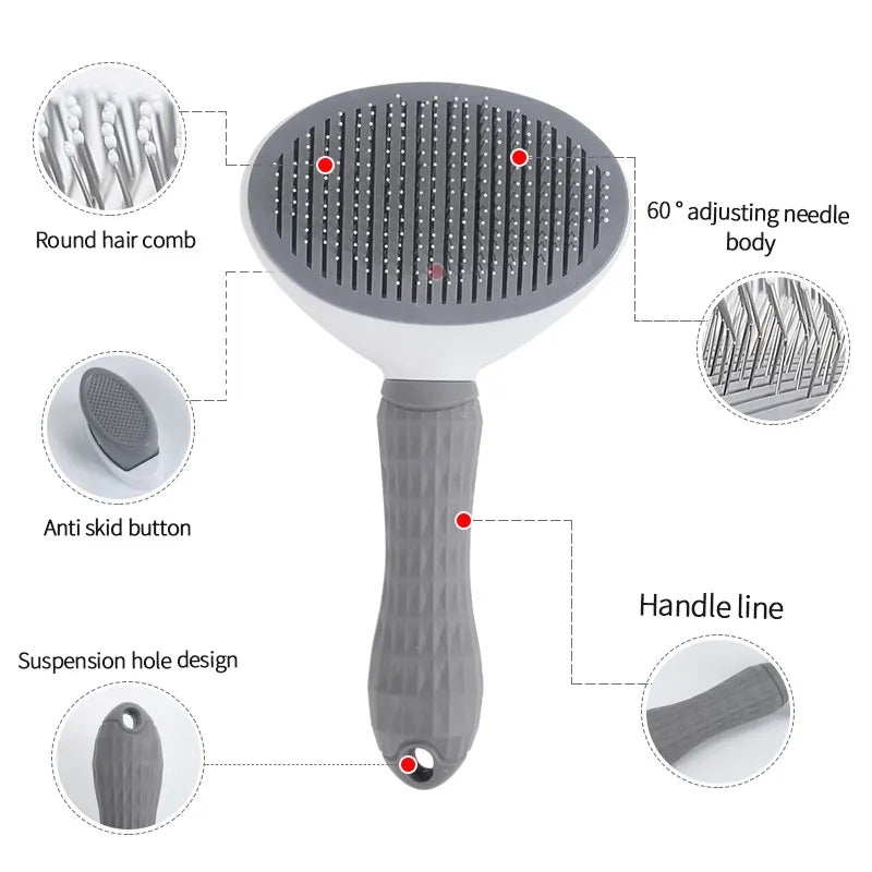 BROSSE DE SOINS POUR ANIMAUX - PEIGNE AUTO-NETTOYANT POUR CHIENS ET CHATS