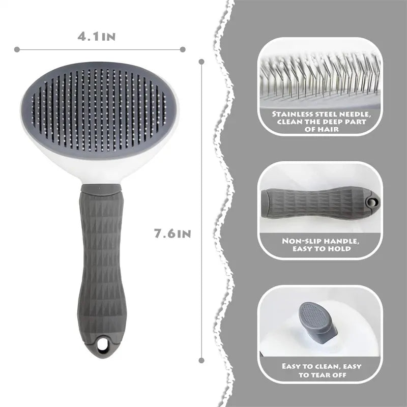 BROSSE DE SOINS POUR ANIMAUX - PEIGNE AUTO-NETTOYANT POUR CHIENS ET CHATS