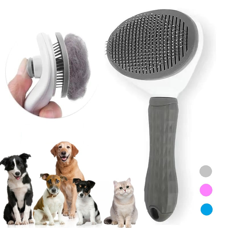 BROSSE DE SOINS POUR ANIMAUX - PEIGNE AUTO-NETTOYANT POUR CHIENS ET CHATS