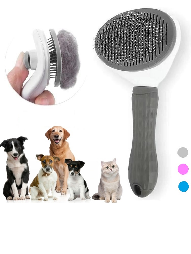 BROSSE DE SOINS POUR ANIMAUX - PEIGNE AUTO-NETTOYANT POUR CHIENS ET CHATS