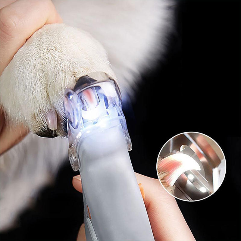 Coupe-ongles pour animaux de compagnie avec lumière LED et capteur de protection