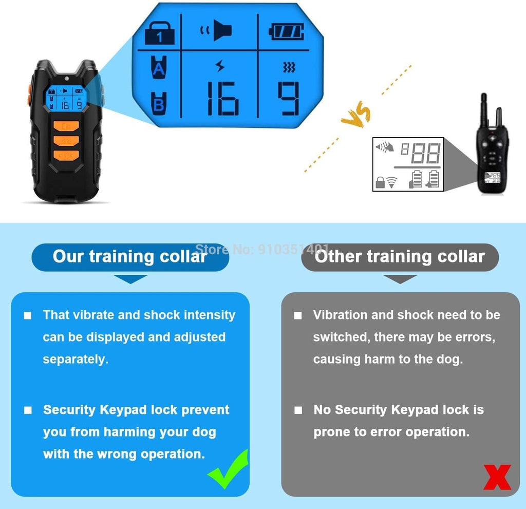 Dogreat Collier de Dressage Électrique pour Chien avec Télécommande Étanche Rechargeable pour Toutes Tailles Vibration Stop Aboyer Colliers