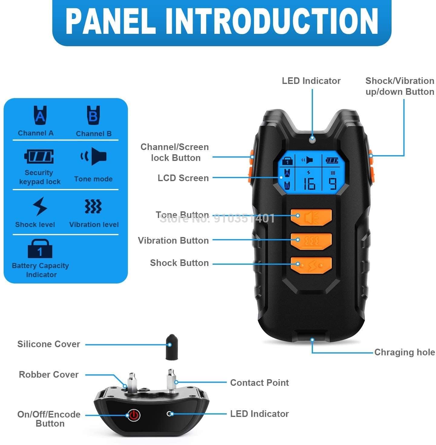 Dogreat Collier de Dressage Électrique pour Chien avec Télécommande Étanche Rechargeable pour Toutes Tailles Vibration Stop Aboyer Colliers
