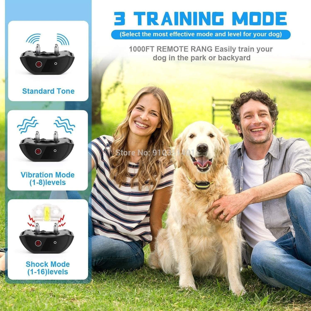 Dogreat Collier de Dressage Électrique pour Chien avec Télécommande Étanche Rechargeable pour Toutes Tailles Vibration Stop Aboyer Colliers