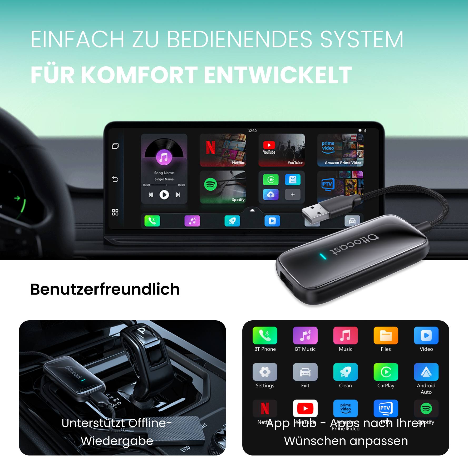 Adaptateur Play2Video Ultra Wireless CarPlay/Android Auto Tout-en-un