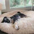 Lit pour chien en forme de donut moelleux anti-anxiété pour tous les chiens