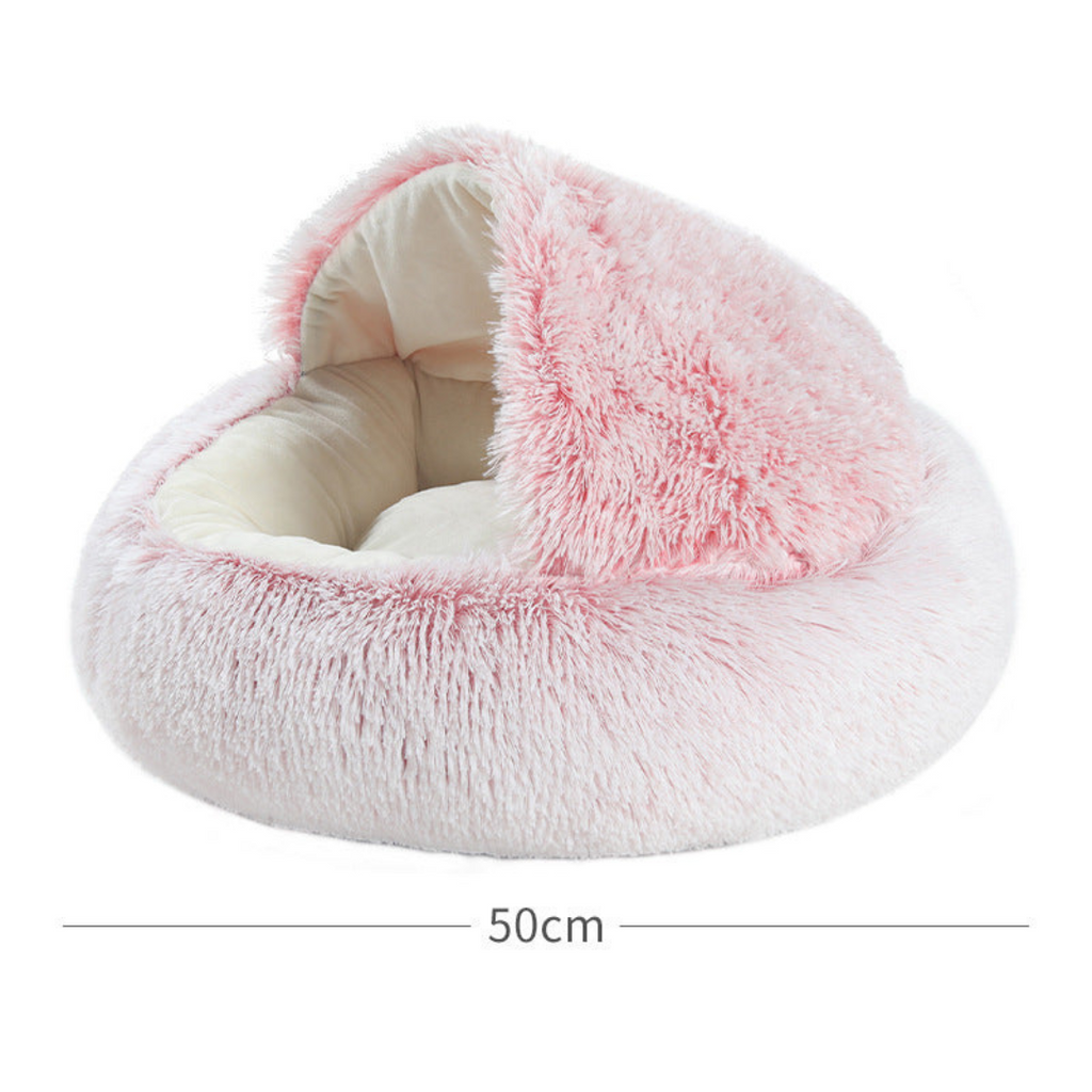 Caverne à câlins en peluche 2-en-1 avec capuche