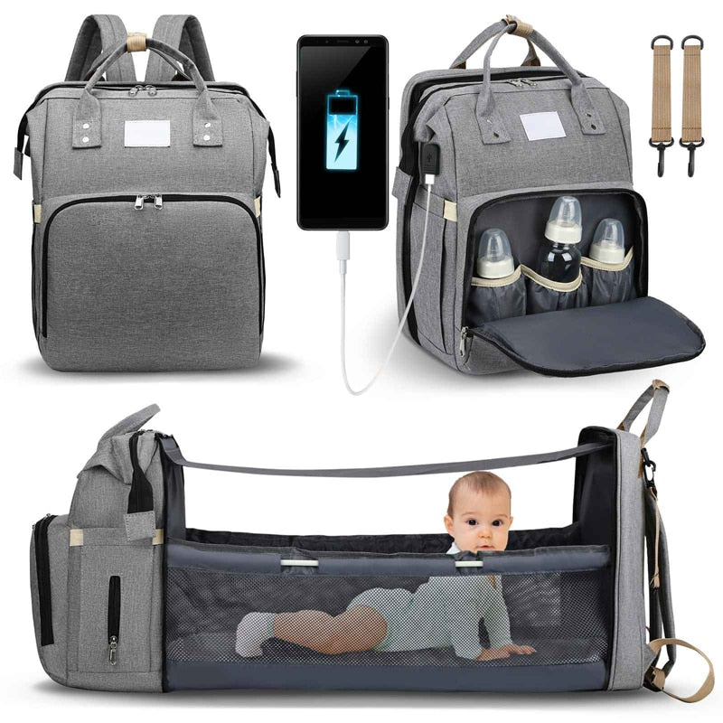 Lit de voyage portable pour bébé et station de change pour parents