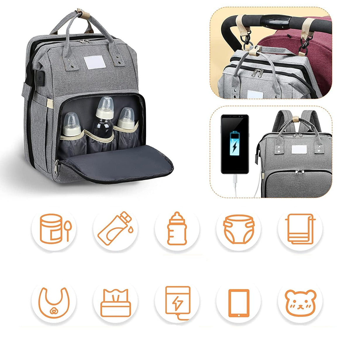 Lit de voyage portable pour bébé et station de change pour parents