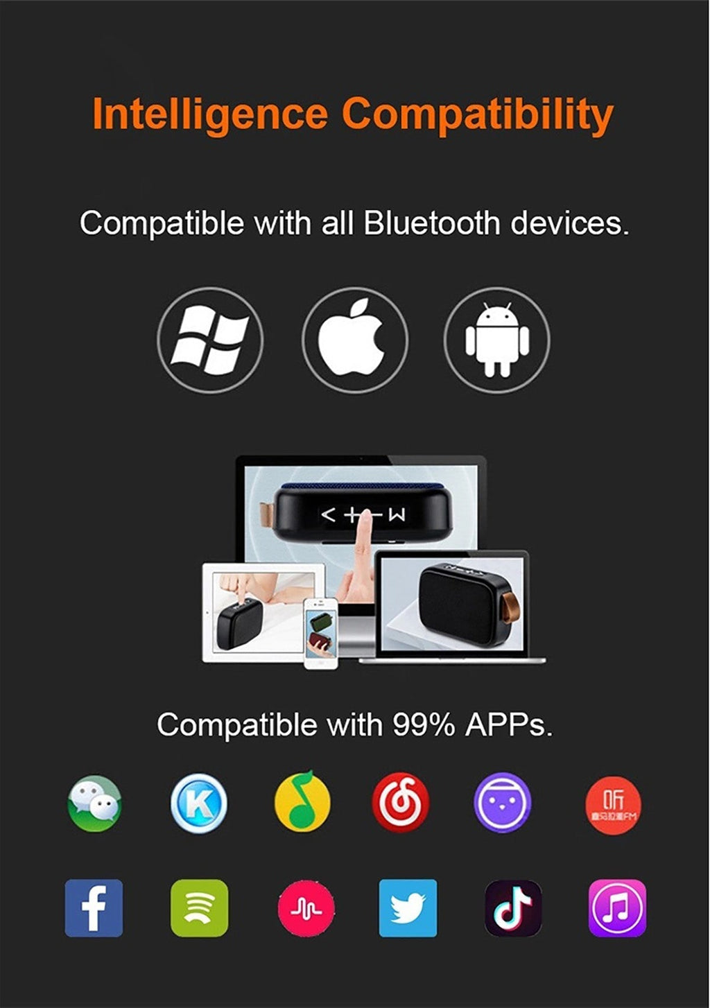 HAUT-PARLEUR BLUETOOTH PORTABLE - ENCEINTE MUSICALE 3D STEREO AVEC SON HIFI