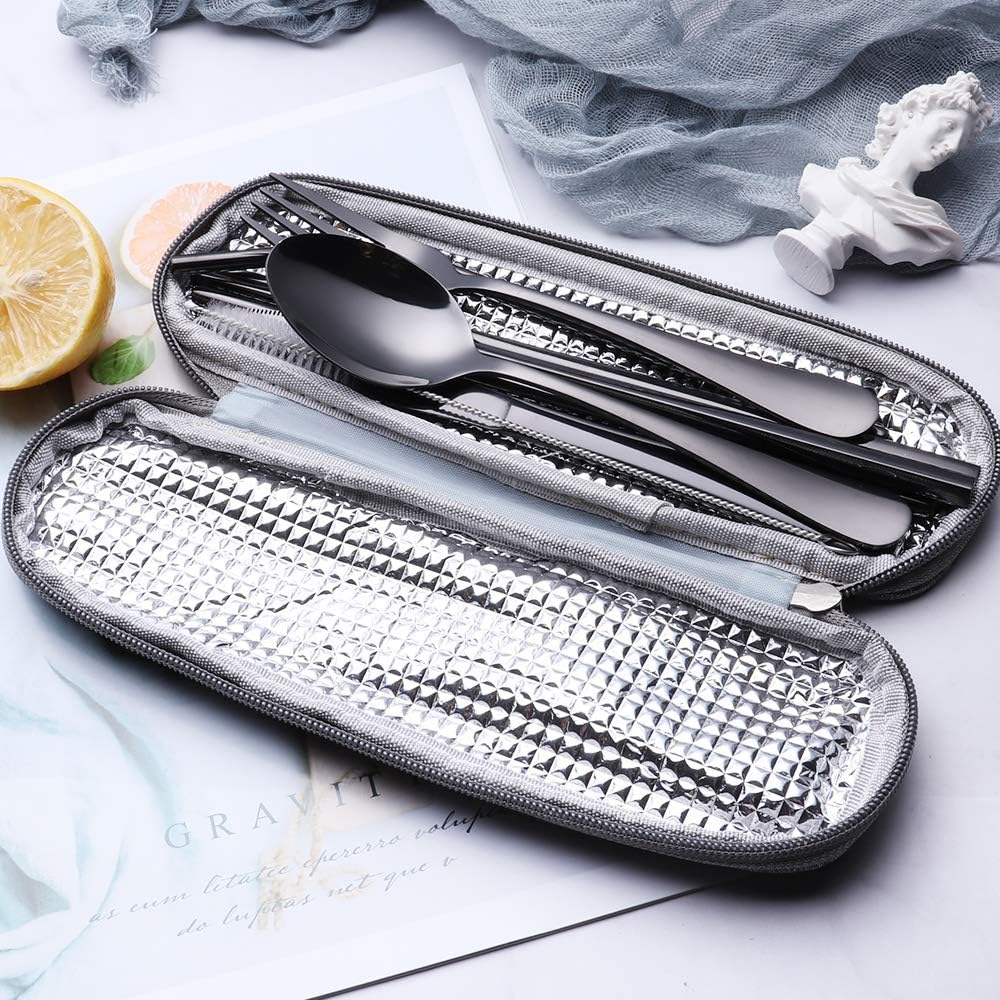 Ensemble de Couverts en Acier Inoxydable Portable - Indispensable pour Voyager !