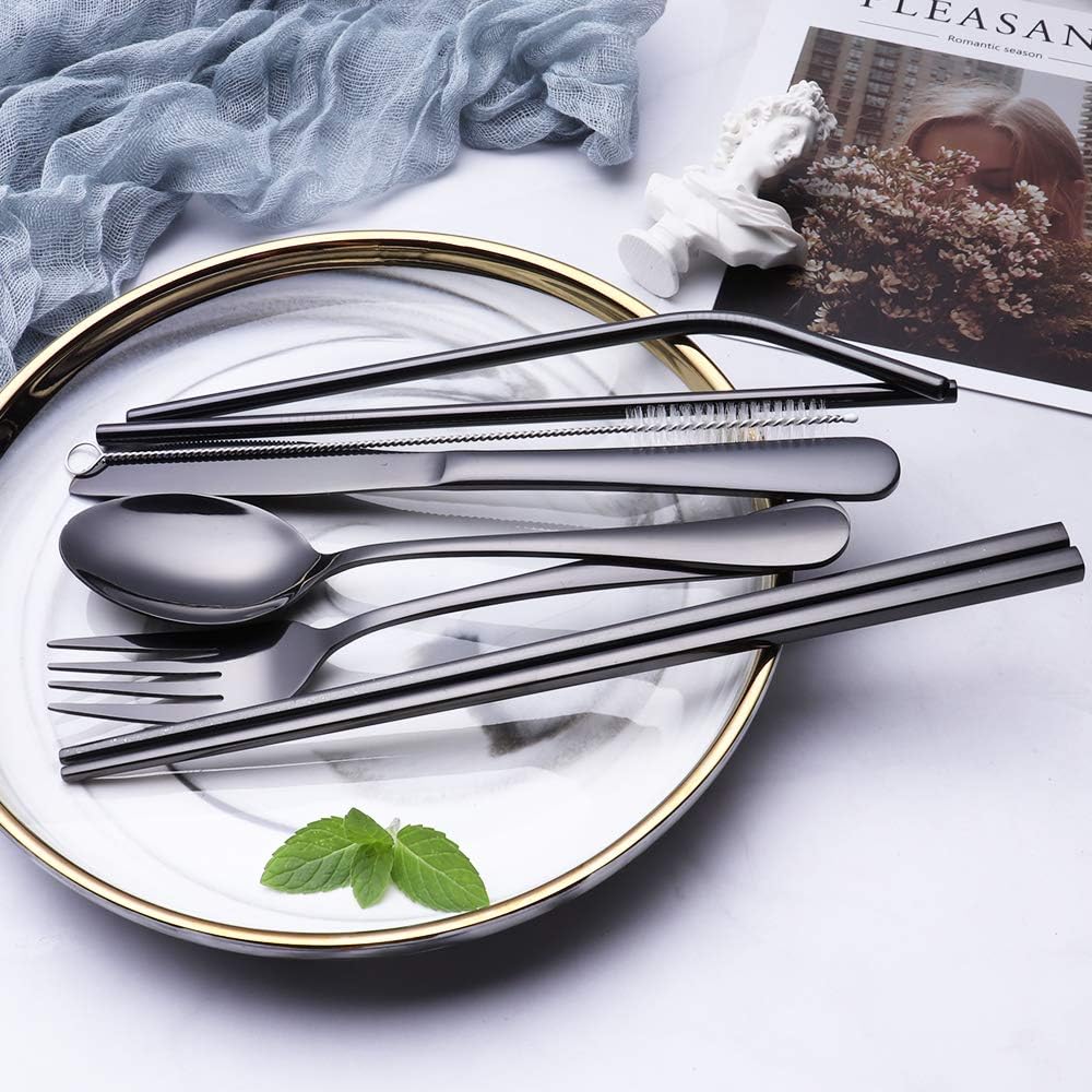 Ensemble de Couverts en Acier Inoxydable Portable - Indispensable pour Voyager !