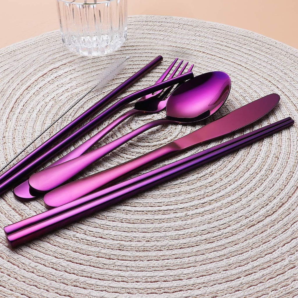 Ensemble de Couverts en Acier Inoxydable Portable - Indispensable pour Voyager !