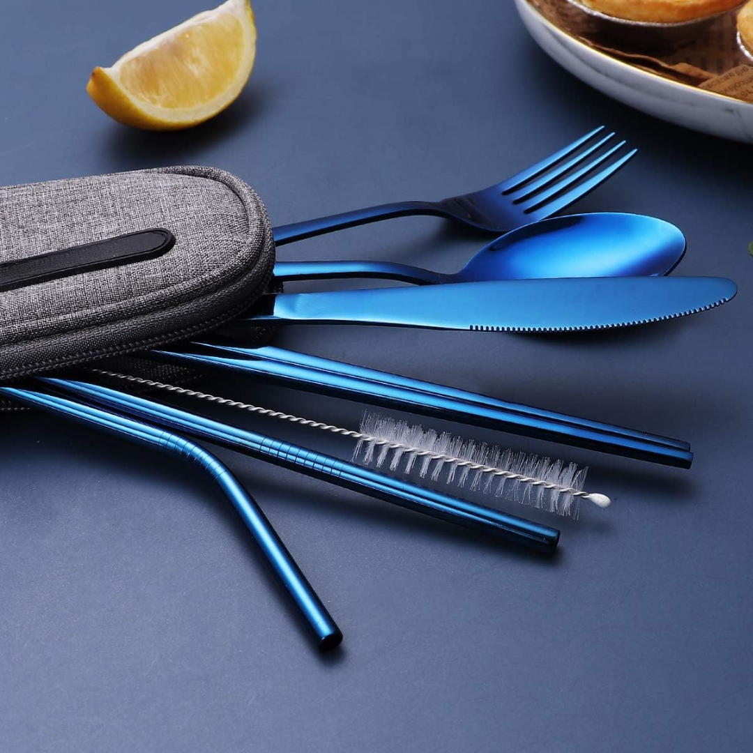 Ensemble de Couverts en Acier Inoxydable Portable - Indispensable pour Voyager !