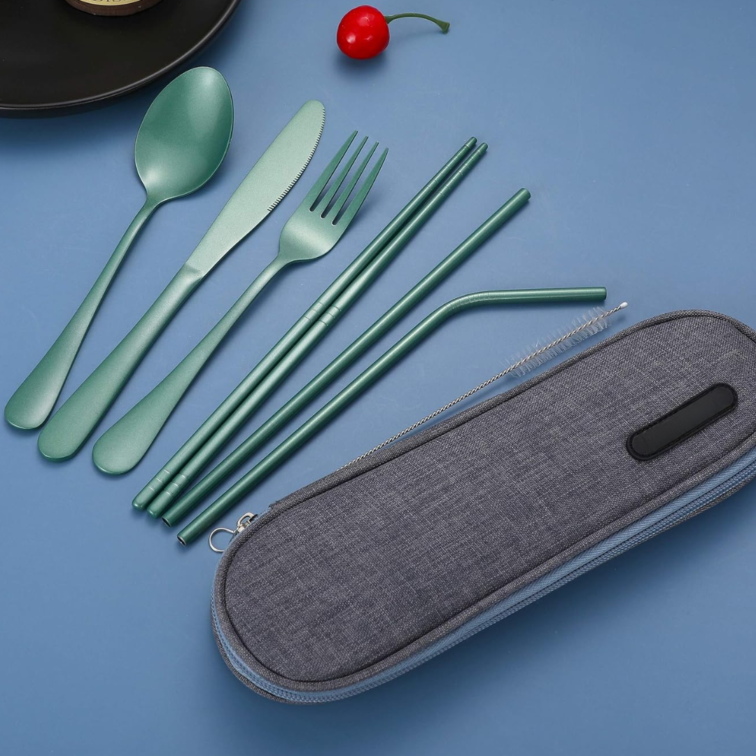 Ensemble de Couverts en Acier Inoxydable Portable - Indispensable pour Voyager !