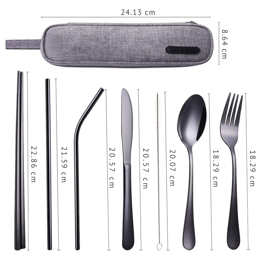 Ensemble de Couverts en Acier Inoxydable Portable - Indispensable pour Voyager !