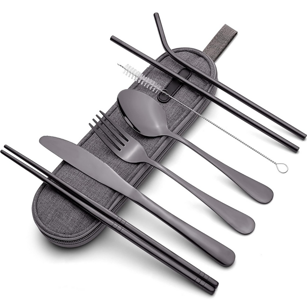 Ensemble de Couverts en Acier Inoxydable Portable - Indispensable pour Voyager !
