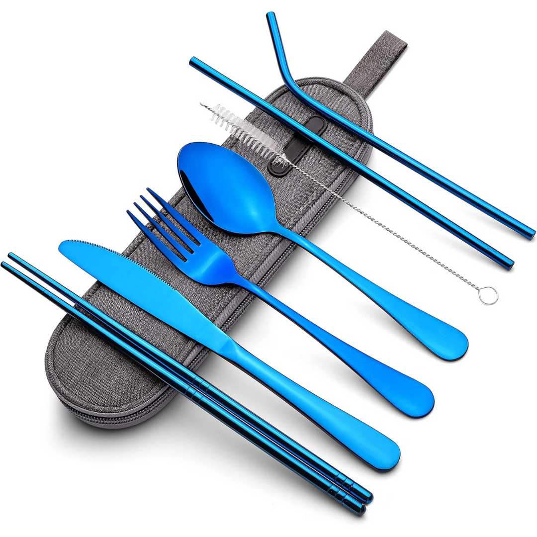 Ensemble de Couverts en Acier Inoxydable Portable - Indispensable pour Voyager !