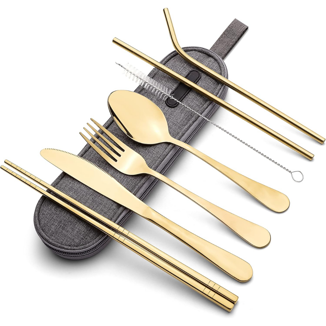 Ensemble de Couverts en Acier Inoxydable Portable - Indispensable pour Voyager !