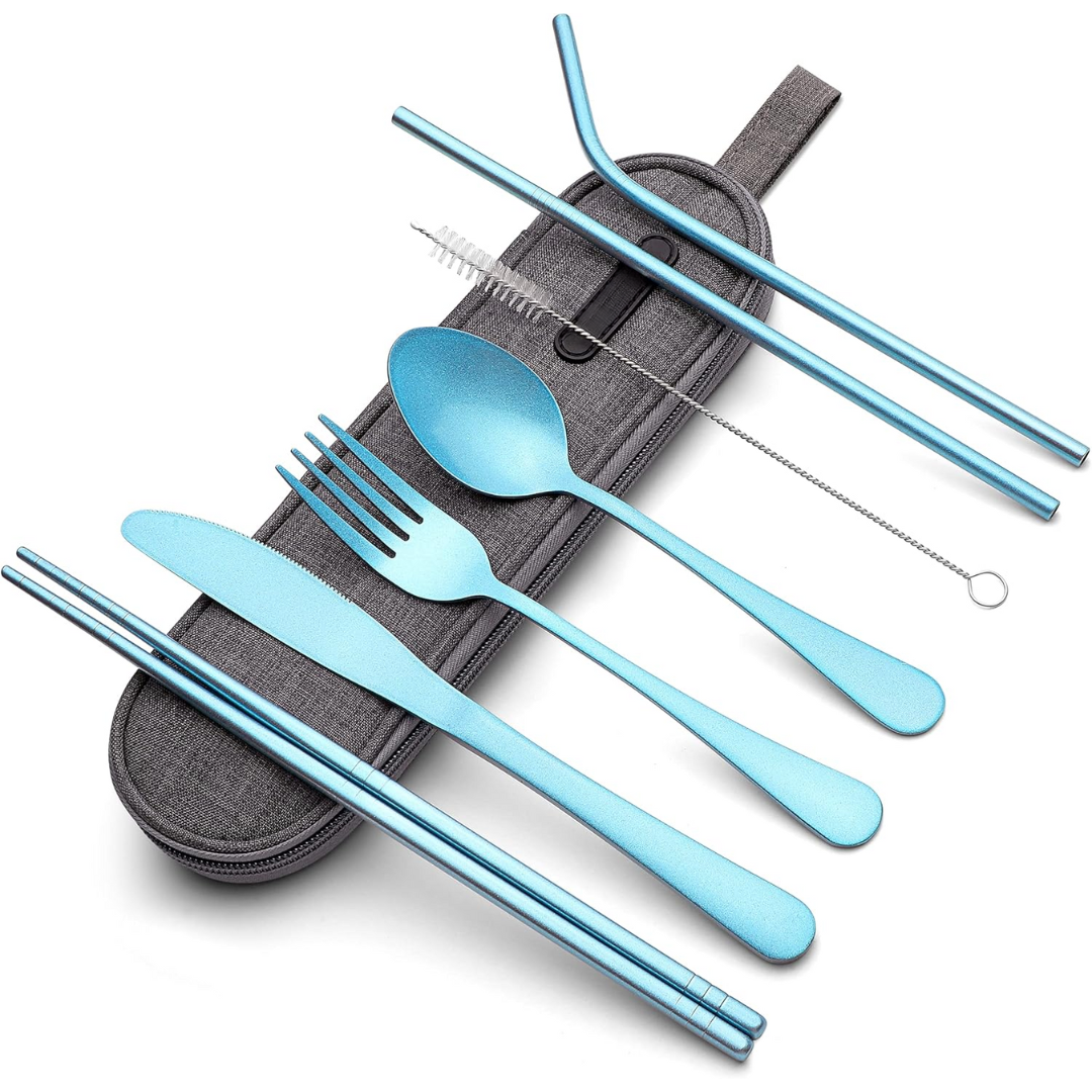 Ensemble de Couverts en Acier Inoxydable Portable - Indispensable pour Voyager !