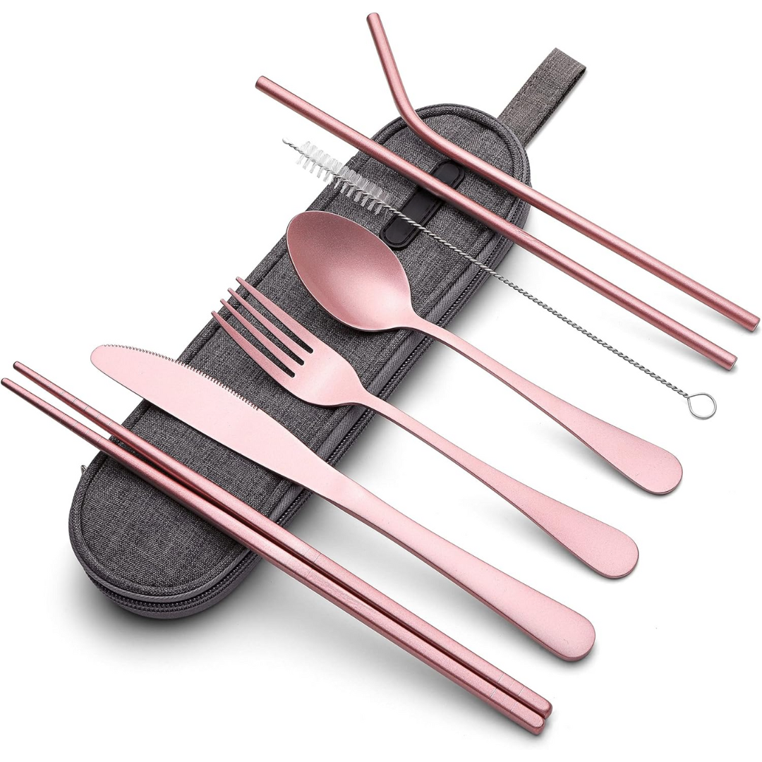 Ensemble de Couverts en Acier Inoxydable Portable - Indispensable pour Voyager !