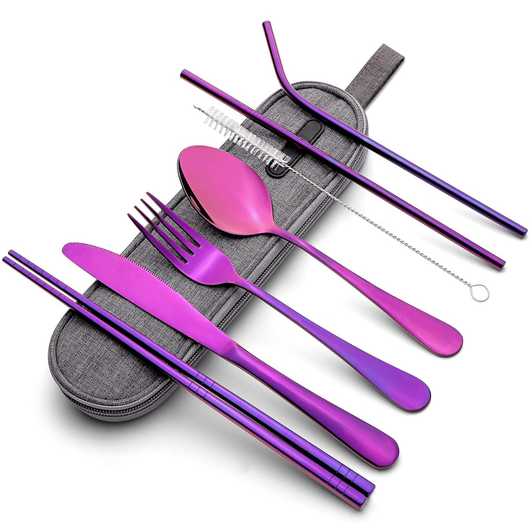Ensemble de Couverts en Acier Inoxydable Portable - Indispensable pour Voyager !