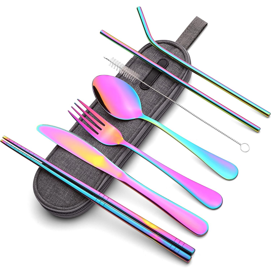Ensemble de Couverts en Acier Inoxydable Portable - Indispensable pour Voyager !