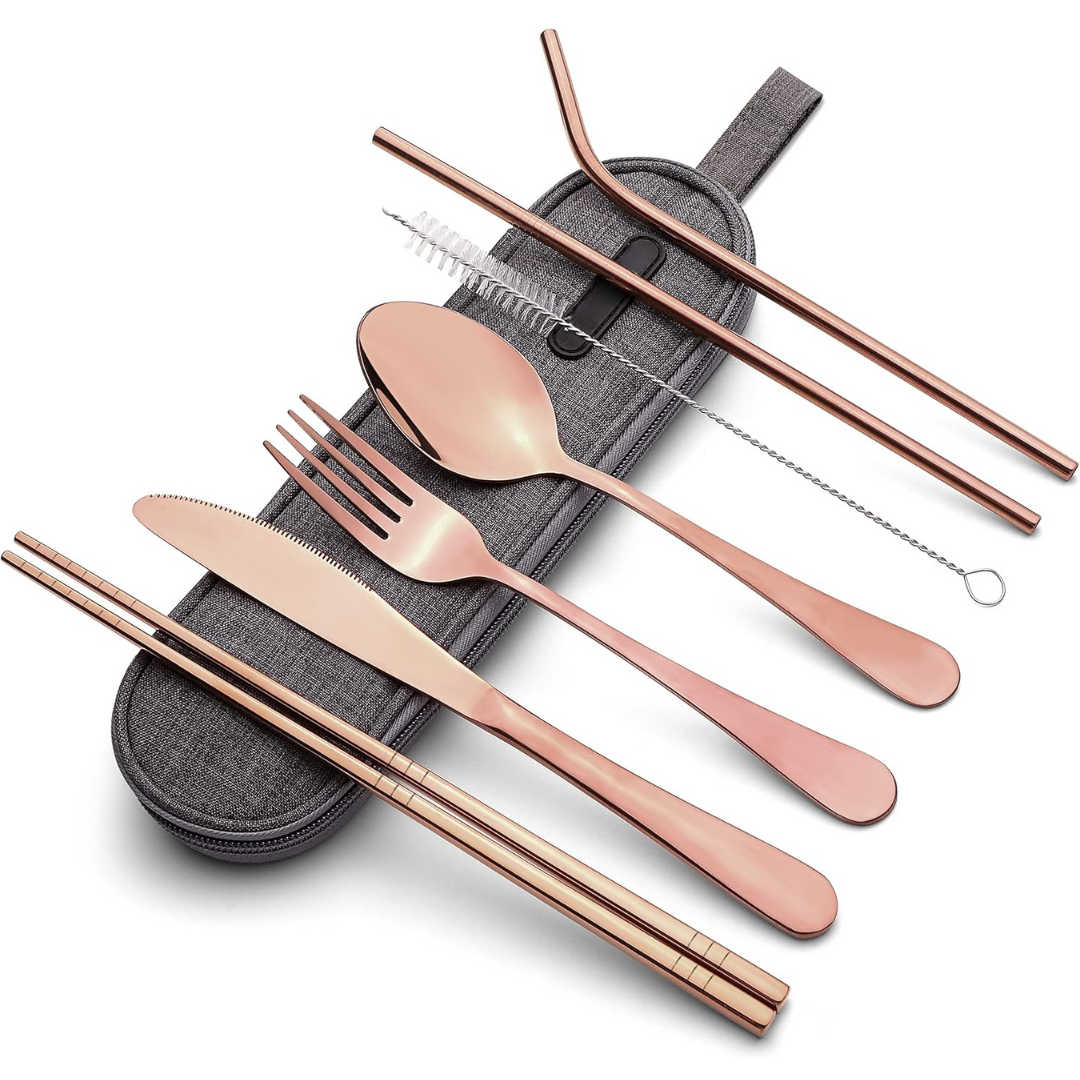 Ensemble de Couverts en Acier Inoxydable Portable - Indispensable pour Voyager !